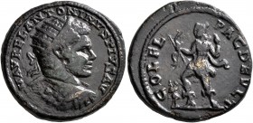 THRACE. Deultum. Caracalla, 198-217. 'Dupondius' (Orichalcum, 24 mm, 9.11 g, 6 h). M AVREL ANTONINVS PIVS AV Radiate and cuirassed bust of Caracalla t...