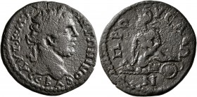 BITHYNIA. Prusa ad Olympum. Caracalla, 198-217. Diassarion (Bronze, 24 mm, 6.09 g, 1 h). AYT K M AYP ANTΩNINOC / CЄBA Laureate head of Caracalla to ri...