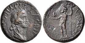 AEOLIS. Aegae. Messalina, Augusta, 41-48. Hemiassarion (Orichalcum, 17 mm, 4.00 g, 11 h). ΜЄCΑΛЄΙΝΑ [CЄΒΑ]CΤΗ Draped bust of Messalina to right. Rev. ...