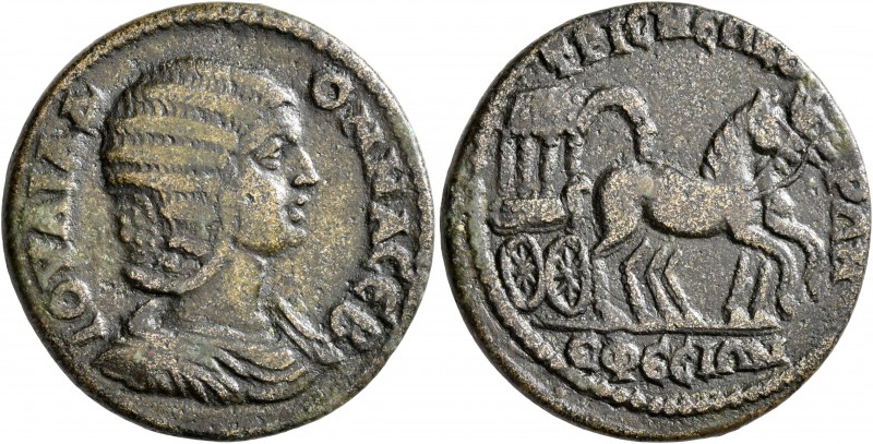 IONIA. Ephesus. Julia Domna, Augusta, 193-217. Tetrassarion (Orichalcum, 28 mm, ...