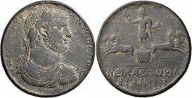 LYDIA. Cilbiani Inferiores (Nicaea). Caracalla, 198-217. Medallion (Bronze, 45 mm, 52.09 g, 6 h). AY KAI M AYP ANTΩNЄINOC Laureate, draped and cuirass...