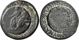 LYDIA. Sardis. Germanicus, with Drusus, Caesar, 15 BC-AD 19. AE (Bronze, 28 mm, 11.42 g, 12 h), originally struck in circa 23-26, restruck by Asinios ...