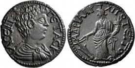 PHRYGIA. Hadrianopolis-Sebaste. Geta, as Caesar, 198-209. Assarion (Bronze, 21 mm, 4.98 g, 5 h), Poteitos, archon. Λ•CЄΠ• ΓЄTAC K Bare-headed, draped ...