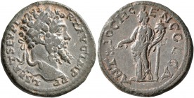 PISIDIA. Antiochia. Septimius Severus, 193-211. 'As' (Bronze, 23 mm, 6.45 g, 1 h). L SEPT SEV PERT AVG IMP Laureate head of Septimius Severus to right...