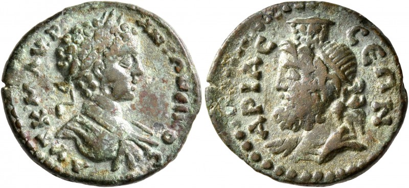 PISIDIA. Ariassus. Caracalla, 198-217. Assarion (Bronze, 19 mm, 4.42 g, 6 h). AY...