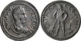 PISIDIA. Sagalassus. Claudius II Gothicus, 268-270. 10 Assaria (Bronze, 35 mm, 18.30 g, 7 h). AY•K•M•AYP•KΛAYΔION Laureate, draped and cuirassed bust ...