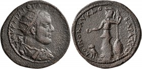 LYCAONIA. Barata. Philip I, 244-249. Tetrassarion (Bronze, 28 mm, 13.87 g, 6 h). AY KAI M IOYΛI ΦIΛIΠΠON ЄYCЄ Radiate, draped and cuirassed bust of Ph...