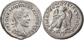 SYRIA, Seleucis and Pieria. Antioch. Philip I, 244-249. Tetradrachm (Billon, 26 mm, 13.04 g, 7 h), 249. AYTOK K M IOYΛI ΦΙΛΙΠΠΟC CЄB Laureate, draped ...