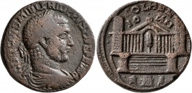 SYRIA, Coele-Syria. Heliopolis. Philip I, 244-249. Tetrassarion (Bronze, 27 mm, 12.49 g, 1 h). IMP CAES M IVL PHILIPPVS PIVS FEL AVG Laureate, draped ...