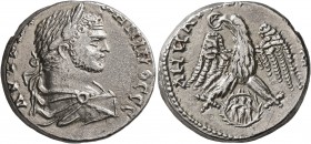 SYRIA, Decapolis. Gadara. Caracalla, 198-217. Tetradrachm (Silver, 24 mm, 11.67 g, 12 h), 215-217. AYT KAI ANTωNINOC CЄ Laureate and draped bust of Ca...
