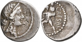 Julius Caesar, 49-44 BC. Denarius (Silver, 18 mm, 3.83 g, 7 h), military mint moving with Caesar in Africa, 48-47. Diademed head of Venus to right. Re...