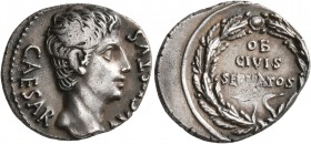 Augustus, 27 BC-AD 14. Denarius (Silver, 19 mm, 3.81 g, 8 h), uncertain mint in Spain (Colonia Patricia?), 19 BC. CAESAR AVGVSTVS Bare head of Augustu...