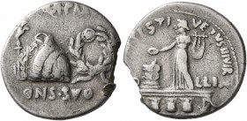 Augustus, 27 BC-AD 14. Denarius (Subaeratus, 18 mm, 3.55 g, 1 h), a contemporary plated imitation from an irregular mint, after 16 BC. [SPQ] R PARE[NT...
