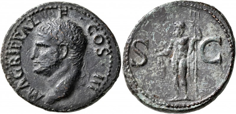 Agrippa, died AD 12. As (Copper, 30 mm, 10.55 g, 7 h), Rome, struck under Caligu...