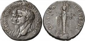 Claudius, with Agrippina Junior, 41-54. Cistophorus (Silver, 27 mm, 10.52 g, 7 h), Ephesus, circa 50-51. TI CLAVD CAES AVG AGRIPP AVGVSTA Laureate hea...