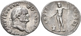 Vespasian, 69-79. Denarius (Silver, 19 mm, 3.15 g, 6 h), Rome, 76. IMP CAESAR VESPASIANVS AVG Laureate head of Vespasian to right. Rev. IOVIS CVSTOS J...
