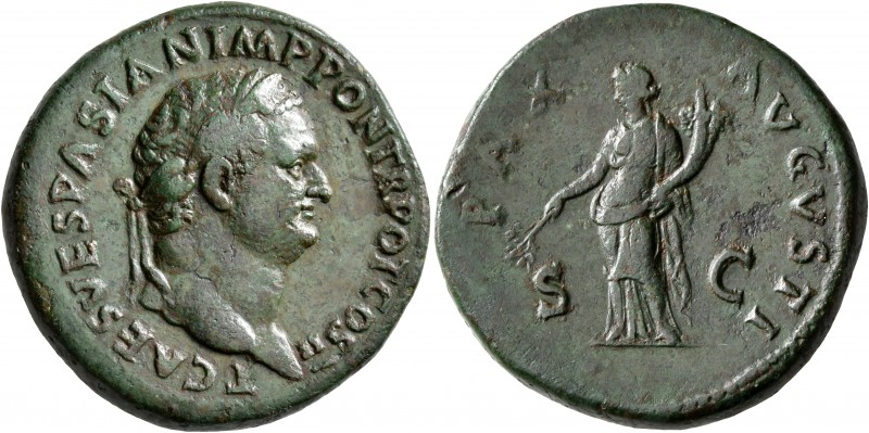 Titus, as Caesar, 69-79. Sestertius (Orichalcum, 33 mm, 27.13 g, 7 h), Rome, str...
