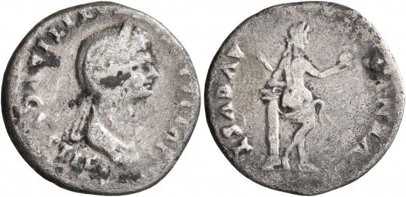 Julia Titi, Augusta, 79-90/1. Denarius (Silver, 19 mm, 3.02 g, 6 h), Rome, 80-81...