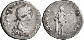 Julia Titi, Augusta, 79-90/1. Denarius (Silver, 19 mm, 3.02 g, 6 h), Rome, 80-81. IVLIA AVGVSTA TITI AVGVSTI F Diademed and draped bust of Julia Titi ...