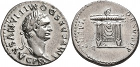 Domitian, 81-96. Denarius (Silver, 18 mm, 3.29 g, 6 h), Rome, 81. IMP CAES DOMITIANVS AVG P M Laureate head of Domitian to right. Rev. TR P COS VII DE...