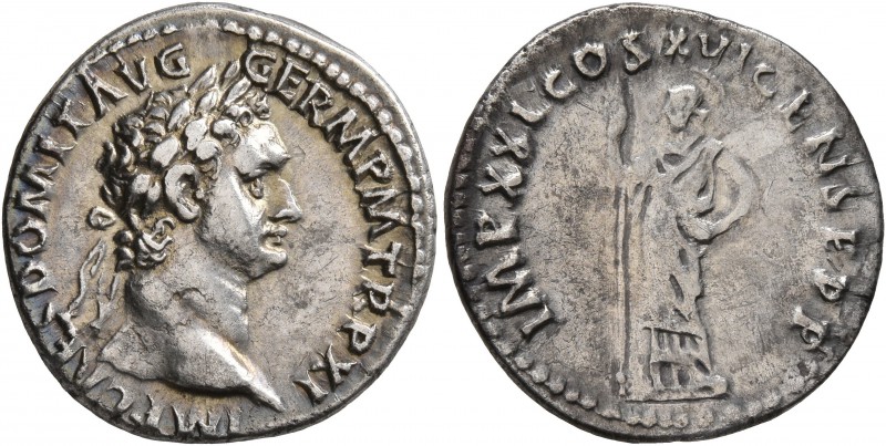 Domitian, 81-96. Denarius (Silver, 18 mm, 3.21 g, 6 h), Rome, January-September ...