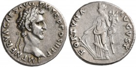 Nerva, 96-98. Denarius (Silver, 16 mm, 3.50 g, 7 h), Rome, 97. IMP NERVA CAES AVG P M TR P COS III P P Laureate head of Nerva to right. Rev. FORTVNA A...