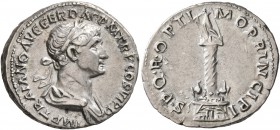 Trajan, 98-117. Denarius (Silver, 20 mm, 3.32 g, 7 h), Rome, 113-114. IMP TRAIANO AVG GER DAC P M TR P COS VI P P Laureate, draped and cuirassed bust ...