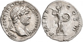 Hadrian, 117-138. Denarius (Silver, 19 mm, 3.34 g, 6 h), Rome, 119-122. IMP CAESAR TRAIAN HADRIANVS AVG Laureate head of Hadrian to right, with slight...