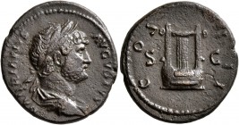 Hadrian, 117-138. Semis (Bronze, 20 mm, 4.44 g, 5 h), Rome mint for Syria, 125-128. HADRIANVS AVGVSTVS Laureate, draped and cuirassed bust of Hadrian ...