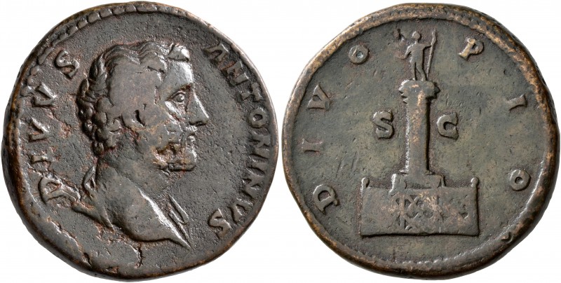 Divus Antoninus Pius, died 161. Sestertius (Orichalcum, 31 mm, 25.15 g, 1 h), Ro...