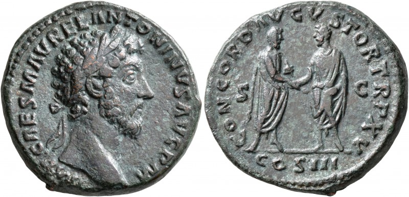 Marcus Aurelius, 161-180. As (Copper, 25 mm, 12.45 g, 11 h), Rome, March-Decembe...