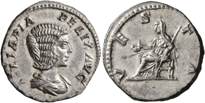 Julia Domna, Augusta, 193-217. Denarius (Silver, 17 mm, 2.61 g, 1 h), Rome, 211-...