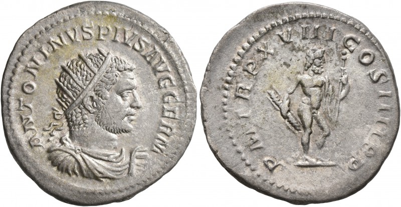 Caracalla, 198-217. Antoninianus (Silver, 24 mm, 4.53 g, 1 h), Rome, 215. ANTONI...