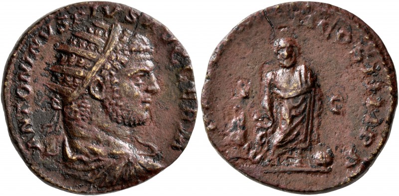 Caracalla, 198-217. Dupondius (Orichalcum, 23 mm, 9.04 g, 12 h), Rome, 215. ANTO...