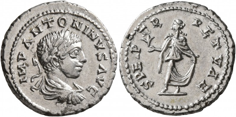 Elagabalus, 218-222. Denarius (Silver, 19 mm, 3.65 g, 7 h), Antiochia, 218-219. ...