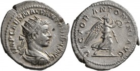 Elagabalus, 218-222. Antoninianus (Silver, 23 mm, 4.89 g, 6 h), Rome, 219-220. IMP CAES M AVR ANTONINVS AVG Radiate, draped and cuirassed bust of Elag...