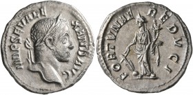 Severus Alexander, 222-235. Denarius (Silver, 20 mm, 2.63 g, 1 h), Rome, 231. IMP SEV ALEXAND AVG Laureate head of Severus Alexander . Rev. FORTVNAE R...