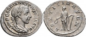 Gordian III, 238-244. Denarius (Silver, 22 mm, 2.96 g, 12 h), Rome, 241-243. IMP GORDIANVS PIVS FEL AVG Laureate, draped and cuirassed bust of Gordian...