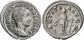 Gordian III, 238-244. Denarius (Silver, 21 mm, 2.77 g, 12 h), Rome, 241-243. IMP GORDIANVS PIVS FEL AVG Laureate, draped and cuirassed bust of Gordian...