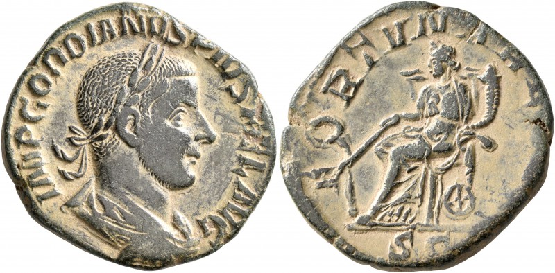 Gordian III, 238-244. Sestertius (Orichalcum, 28 mm, 14.85 g, 1 h), Rome, early ...
