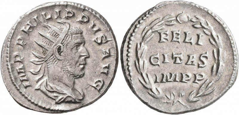 Philip I, 244-249. Antoninianus (Silver, 22 mm, 4.56 g, 1 h), Rome, 247-249. IMP...