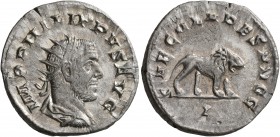Philip I, 244-249. Antoninianus (Silver, 21 mm, 4.01 g, 7 h), Rome, 248. IMP PHILIPPVS AVG Radiate, draped and cuirassed bust of Philip I to right, se...