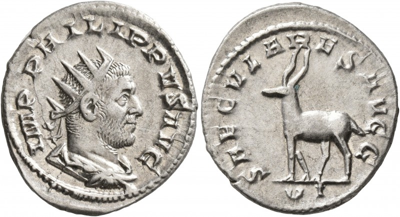 Philip I, 244-249. Antoninianus (Silver, 23 mm, 4.05 g, 6 h), Rome, 248. IMP PHI...