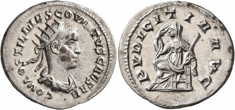 Hostilian, as Caesar, 250-251. Antoninianus (Silver, 23 mm, 3.63 g, 11 h), Antio...