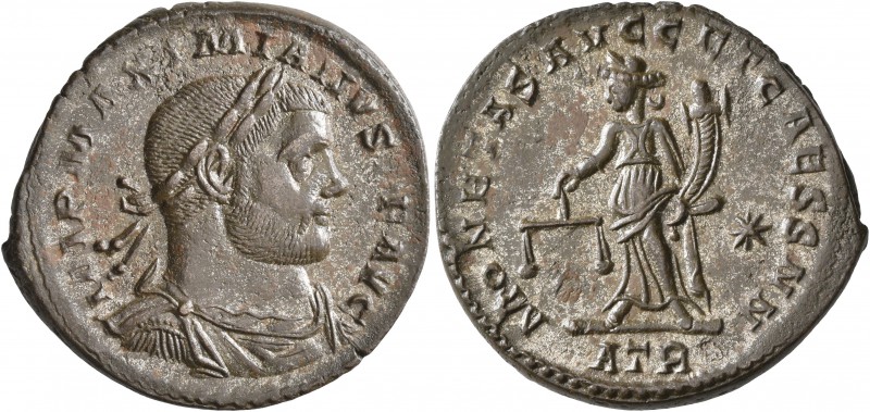 Maximianus, first reign, 286-305. Follis (Bronze, 27 mm, 9.44 g, 12 h), Treveri,...