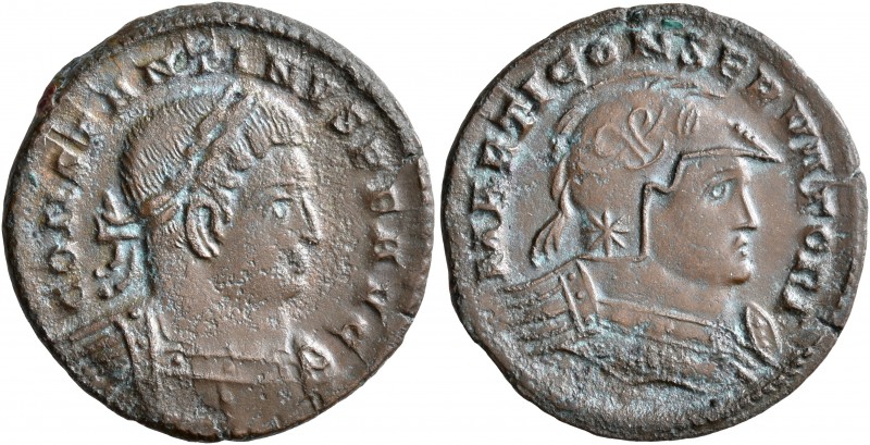 Constantine I, 307/310-337. Follis (Bronze, 22 mm, 3.72 g, 6 h), Treveri, 310-31...