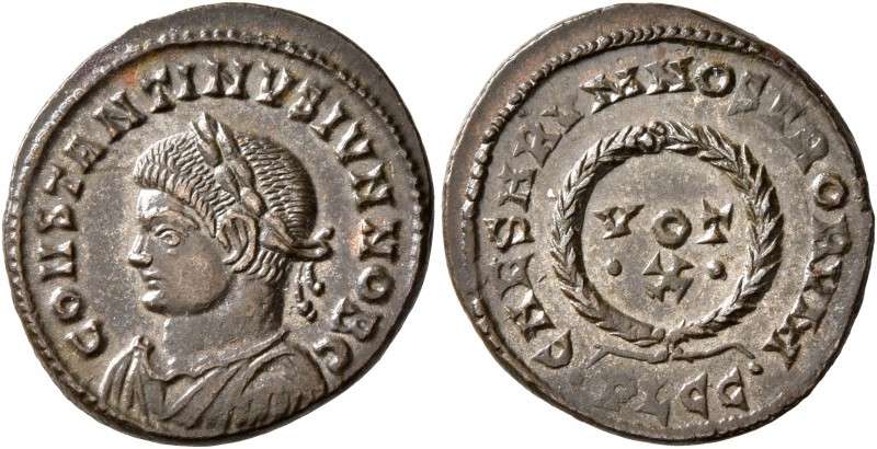 Constantine II, as Caesar, 316-337. Follis (Bronze, 19 mm, 3.05 g, 12 h), Lugdun...