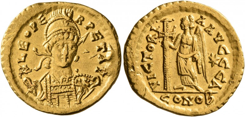 Leo I, 457-474. Solidus (Gold, 19 mm, 4.48 g, 5 h), Constantinopolis, circa 462 ...