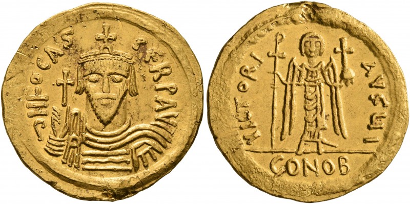 Phocas, 602-610. Solidus (Gold, 21 mm, 4.45 g, 6 h), Constantinopolis, 607-610. ...