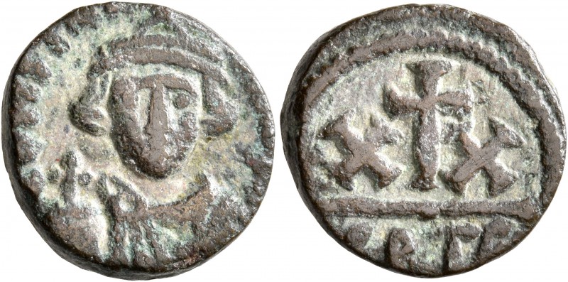 Constans II, 641-668. Half Follis (Bronze, 18 mm, 5.59 g, 3 h), Carthage, 643-64...